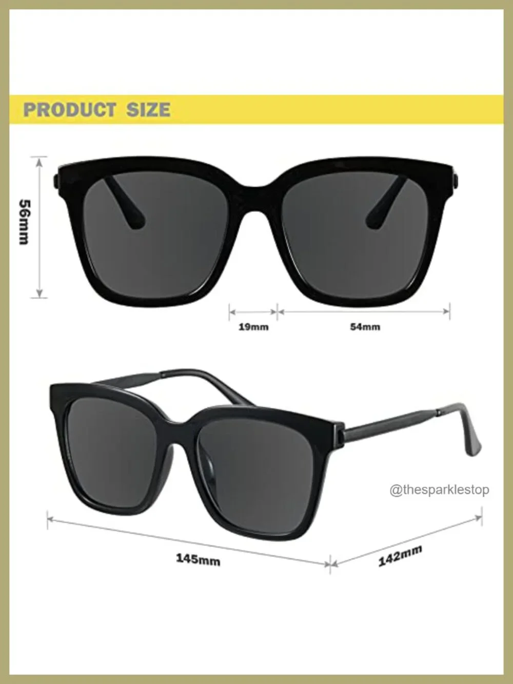 Oversized Square Sunglasses Women UV400 Metal Temples
